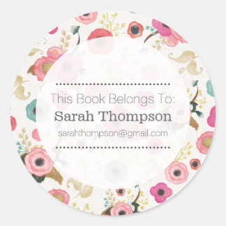 Plaque Stickers Nom de l'école Motif floral