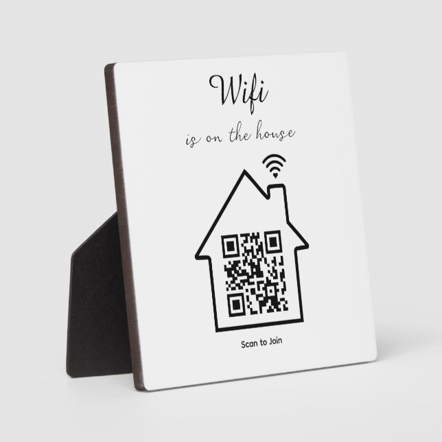 Plaque tabletop WiFi minimaliste moderne QR Code (Recto)