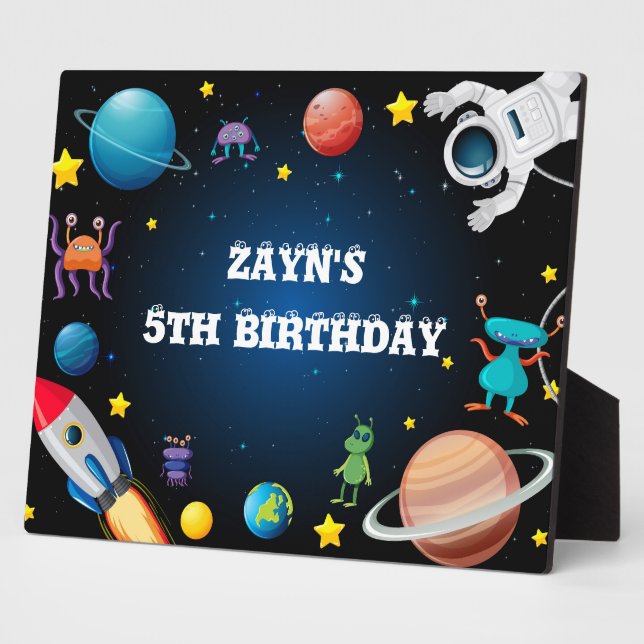 Plaque tablette personnalisée hors de l'espace ave (Côté)