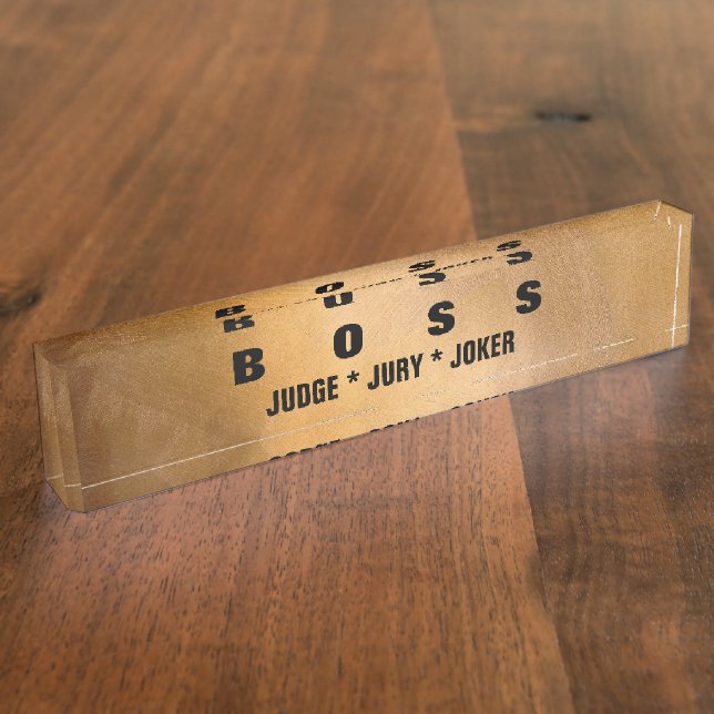 Plaques de bureau en cuivre pour patron drôle. (Taille)