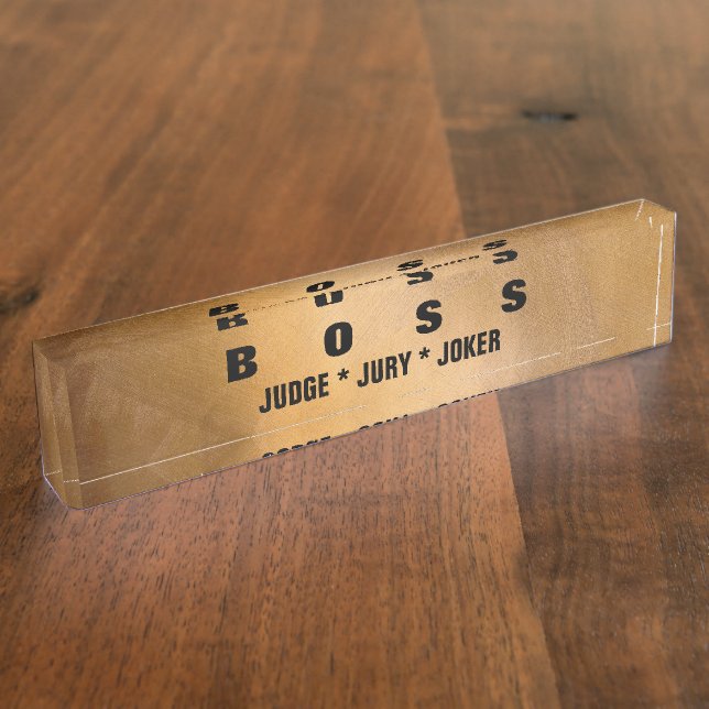 Plaques de bureau en cuivre pour un patron drôle. (Taille)