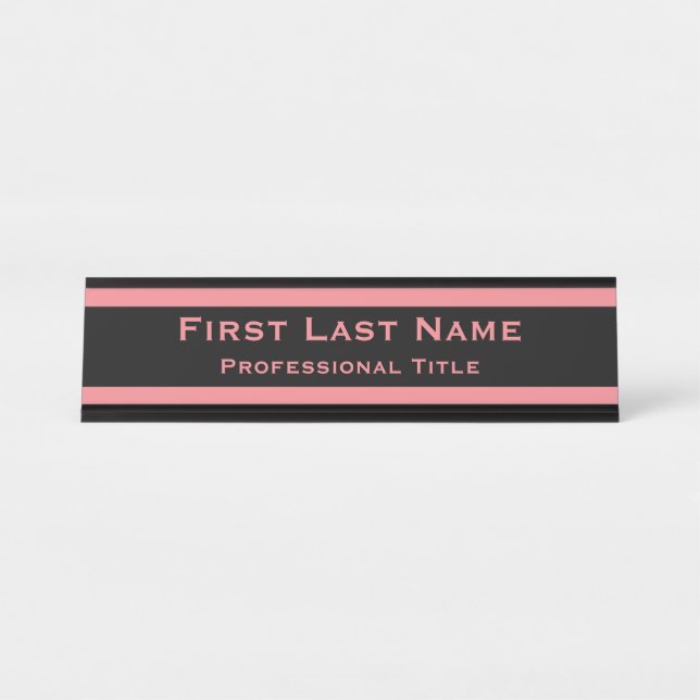 Plaques de bureau modernes Plaque rose Professionn (Devant)