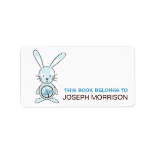 Plaques de livres Bunny Bleu Étiquette