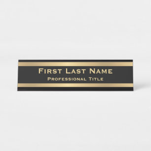 Plaques de nom de bureau - Aspect or moderne