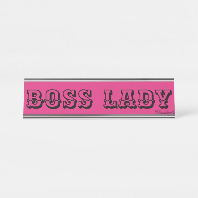 PLAQUES DE NOM DE BUREAU DE LA DAME BOSS (Devant)