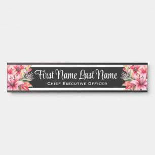 Plaques de nom de porte de bureau floral Lillies r