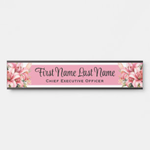Plaques de nom de porte de bureau floral Lillies r