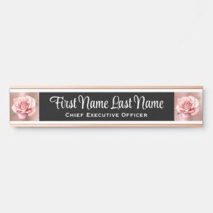Plaques de nom de porte de bureau floral Roses