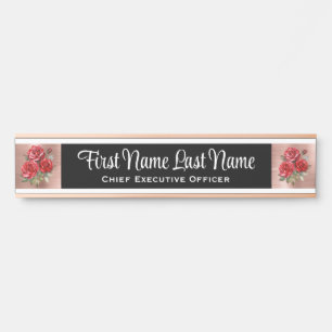 Plaques de nom de porte de bureau floral Roses