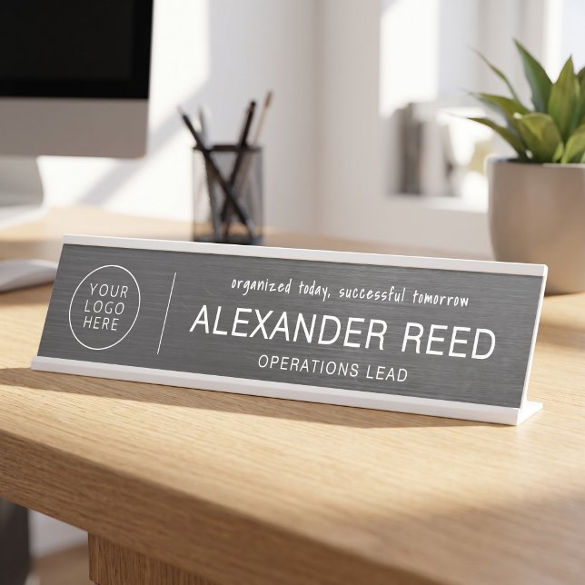 Plaques de nom Logo Gras Charbon Noir (Logo Name Plates Bold Charcoal Black)
