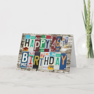 Plaques de permis Bonne carte d'anniversaire 46e