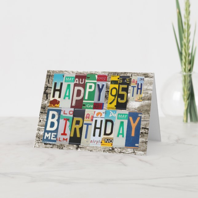 Plaques de permis Bonne carte d'anniversaire 95e (Devant)