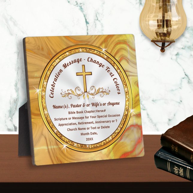 Plaques d'écriture personnalisées, célébrations, n (Inexpensive gifts for pastors. Christian plaques with bible verses. Cheap Pastor gift ideas.)
