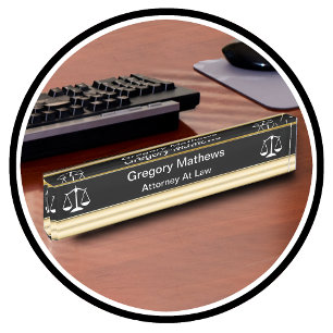 Plaques d'identification de bureau exécutif chic