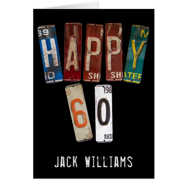 Plaques d'immatriculation de voiture 60e anniversa (Devant)