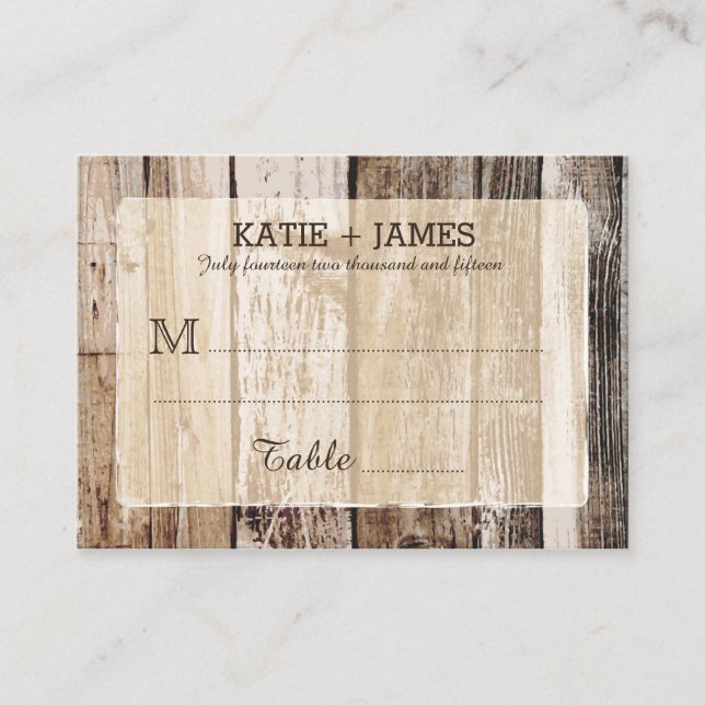Plaques en bois Cartes de Mariage campagnard rusti (Devant)
