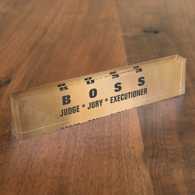 Plaques nominatives de bureau élégantes et drôles  (Taille)