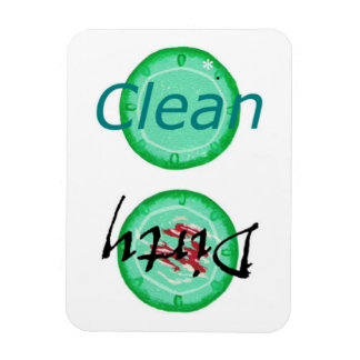 Plaques vertes sales et propres Magnets Lave-vaiss