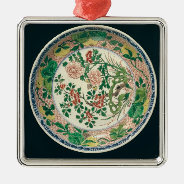 Plat avec la décoration de verte de famille (Devant)