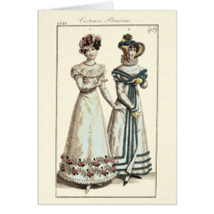 Plat de mode de Parisiens 1821 de costumes