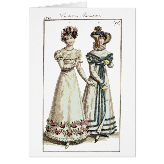 Plat de mode de Parisiens 1821 de costumes (Devant)