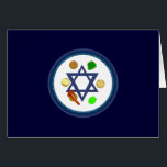 Plat de Seder<br><div class="desc">Plat de seder de pâque rempli de symboles juifs traditionnels sur des cartes de voeux,  des timbres,  des autocollants,  des cadeaux de bébé et le décor à la maison comportant l'étoile de David juive.</div>