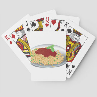 Plat des cartes de jeu de spaghetti