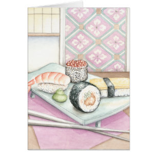 Plat des sushi assortis avec des baguettes