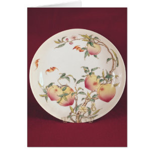 Plat rose de Famille décoré