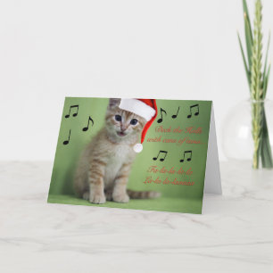 Plate-forme la carte de Noël de chaton de halls
