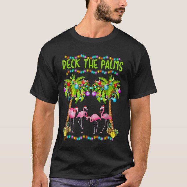 Plate-forme le joyeux T-shirt de Noël de Flamant (Devant)