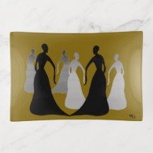 Plateau de bibelots marron et noir Les Femmes