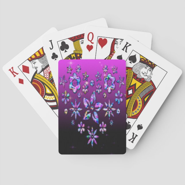 Plateau de cartes de jeu à fleurs (dos)