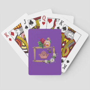 Plateau de cartes de jeu floral