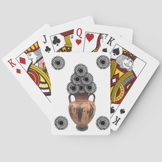 Plateau de cartes de jeu floral (dos)