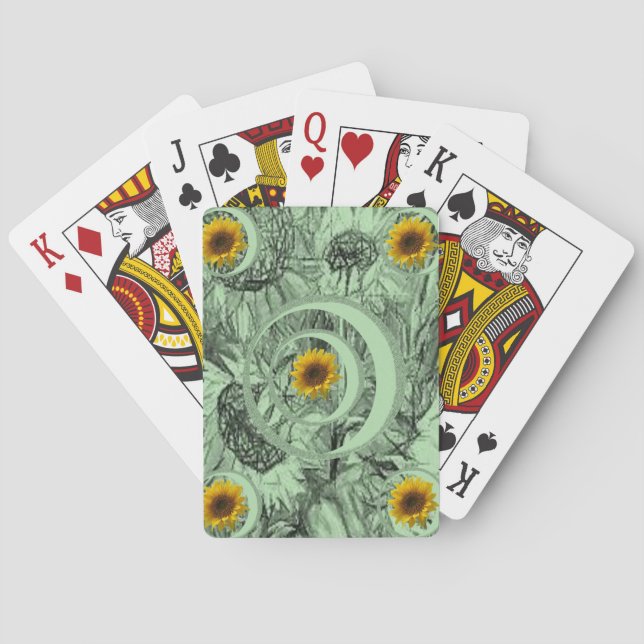 Plateau de cartes de jeu floral (dos)