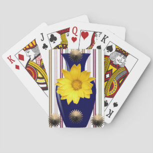 Plateau de cartes de jeu floral