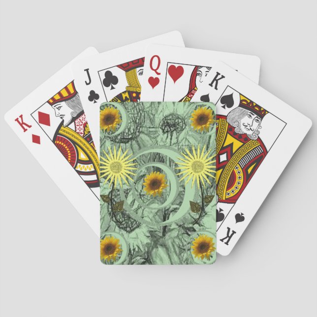 Plateau de cartes de jeu floral (dos)