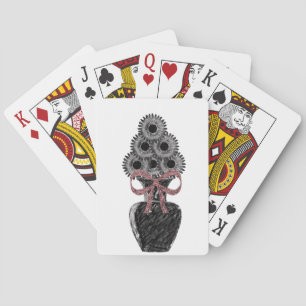 Plateau de cartes de jeu floral