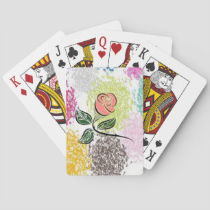 Plateau de cartes de jeu floral