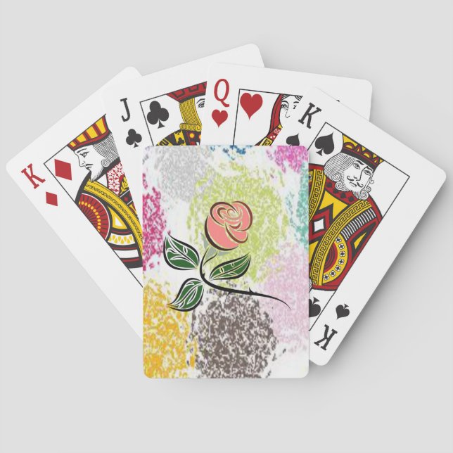 Plateau de cartes de jeu floral (dos)