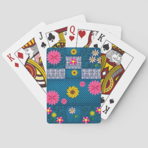 Plateau de cartes de jeu floral
