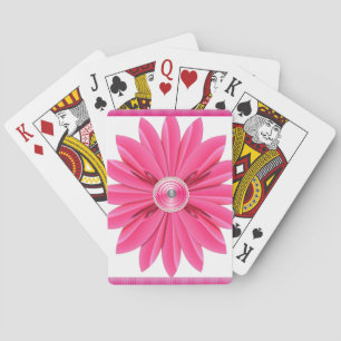 Plateau de cartes de jeu floral