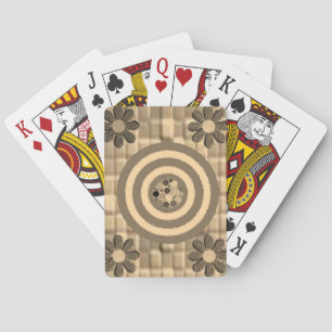 Plateau de cartes de jeu floral