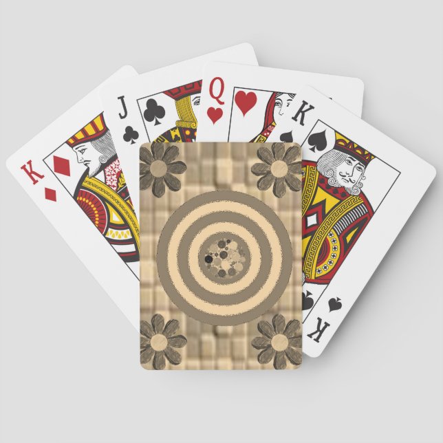 Plateau de cartes de jeu floral (dos)