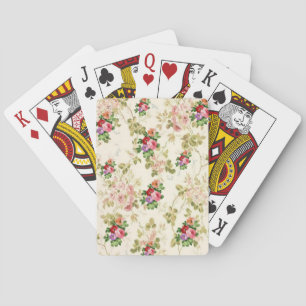 Plateau de cartes de jeu floral