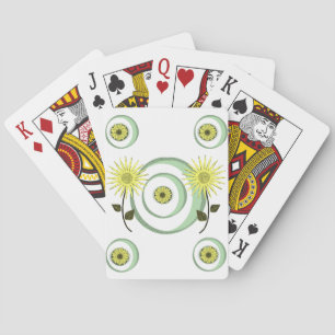 Plateau de cartes de jeu floral