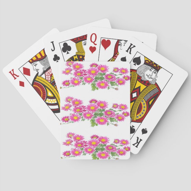 Plateau de cartes de jeu floral (dos)