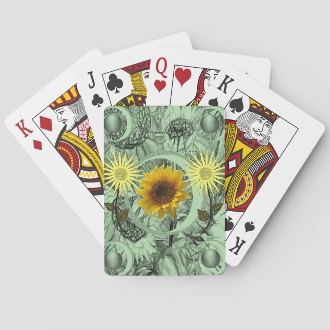Plateau de cartes de jeu floral (dos)