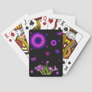 Plateau de cartes de jeu floral